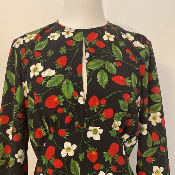 Zara Black Strawberry Print Mini Romper Size XS - Picture 3 of 16